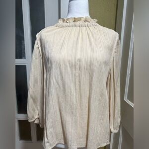Ro & De Ivory Ruffled Blouse